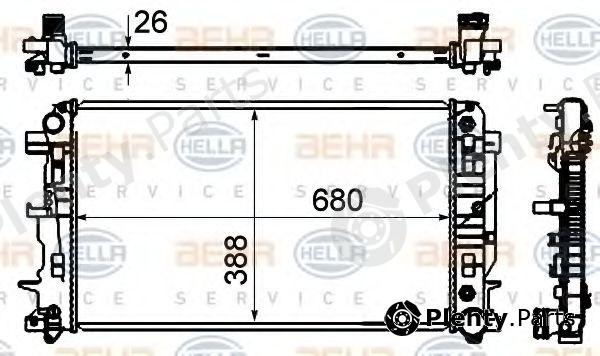  BEHR part 8MK376701-014 (8MK376701014) Radiator, engine cooling