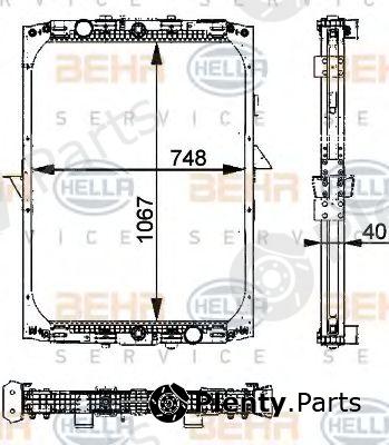  BEHR part 8MK376722-281 (8MK376722281) Radiator, engine cooling