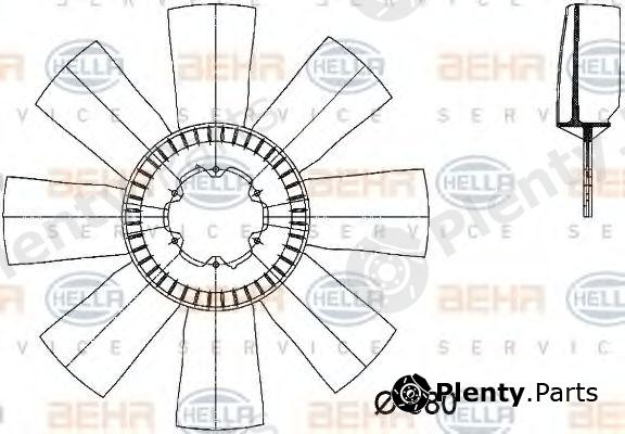  BEHR part 8MV376733-071 (8MV376733071) Fan Wheel, engine cooling