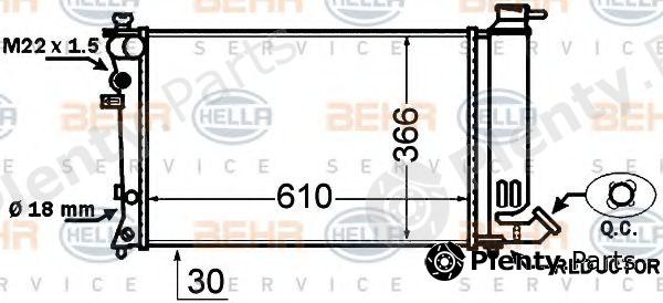  BEHR part 8MK376766-761 (8MK376766761) Radiator, engine cooling