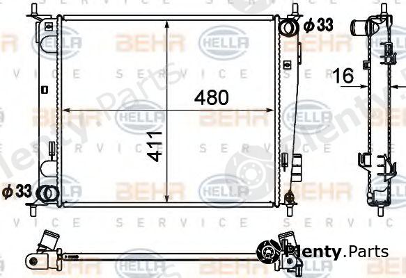 BEHR part 8MK376790-421 (8MK376790421) Radiator, engine cooling