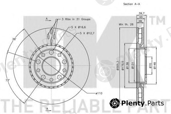  NK part 201022 Brake Disc