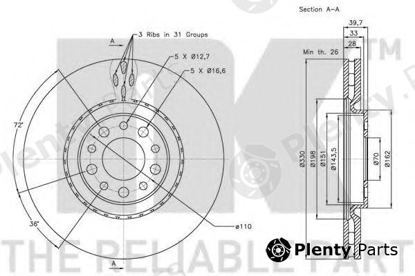  NK part 201023 Brake Disc