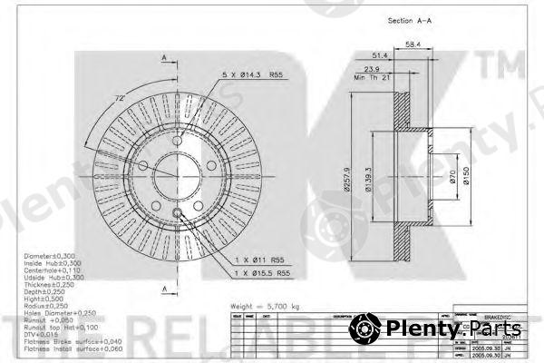  NK part 203611 Brake Disc