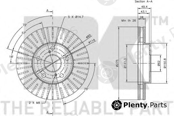 NK part 204549 Brake Disc