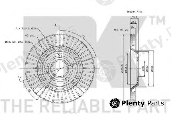  NK part 2047113 Brake Disc