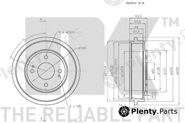  NK part 252607 Brake Drum