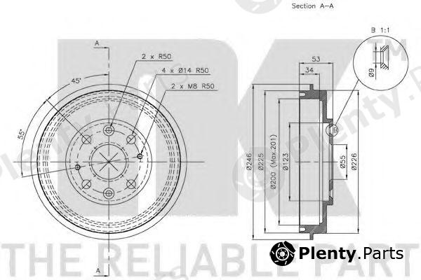  NK part 253206 Brake Drum