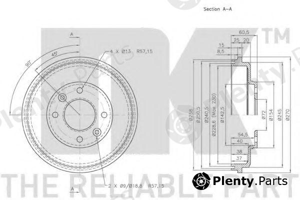  NK part 253504 Brake Drum