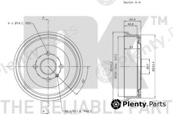  NK part 253614 Brake Drum