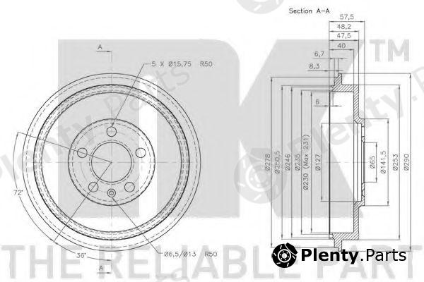  NK part 254303 Brake Drum
