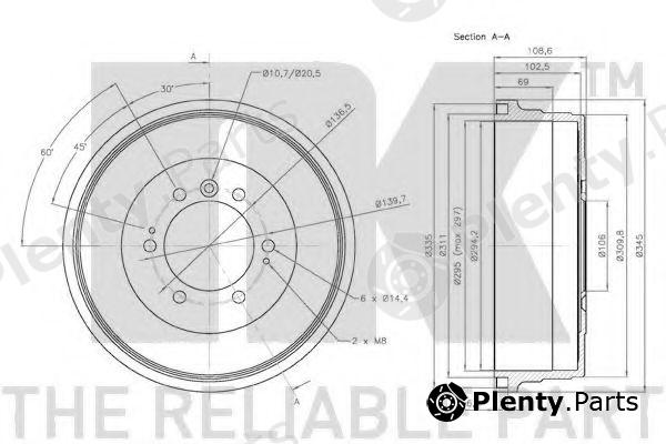  NK part 254525 Brake Drum