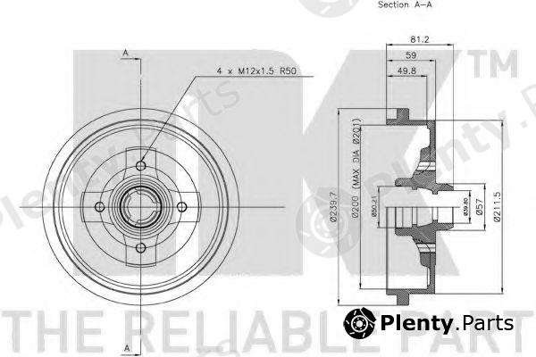  NK part 254709 Brake Drum