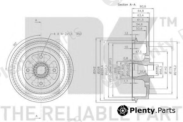  NK part 255002 Brake Drum