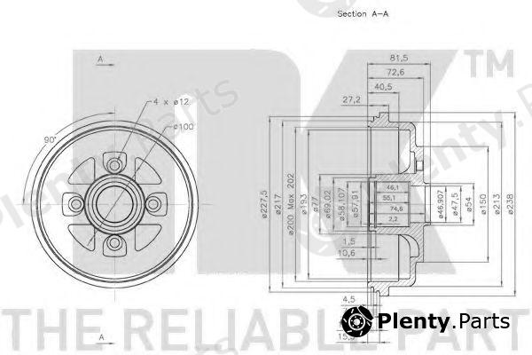  NK part 255216 Brake Drum