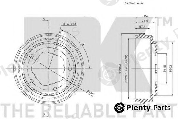  NK part 262504 Brake Drum