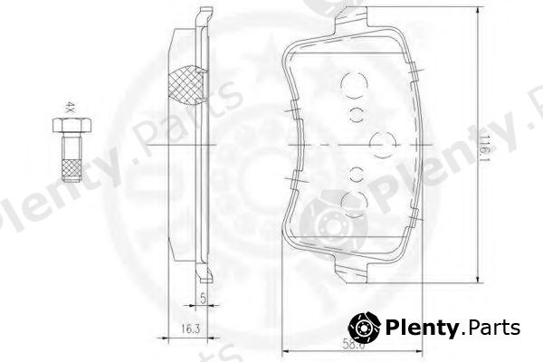  OPTIMAL part 12443 Brake Pad Set, disc brake