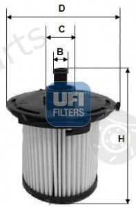  UFI part 26.074.00 (2607400) Fuel filter