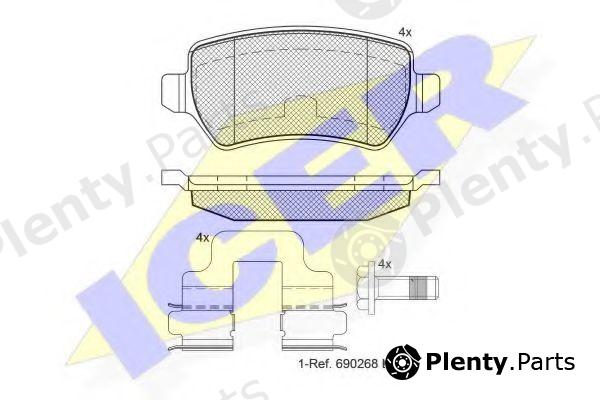 ICER part 181622-204 (181622204) Brake Pad Set, disc brake