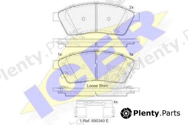  ICER part 182143 Brake Pad Set, disc brake
