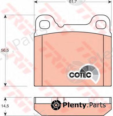  TRW part GDB1160 Brake Pad Set, disc brake