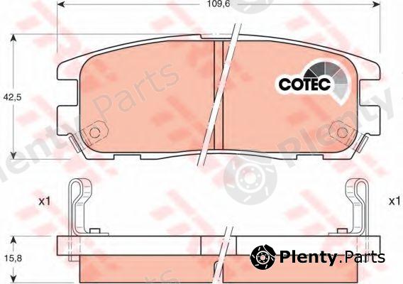  TRW part GDB1187 Brake Pad Set, disc brake