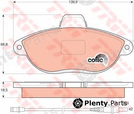  TRW part GDB1216 Brake Pad Set, disc brake
