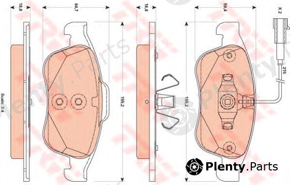  TRW part GDB1873 Brake Pad Set, disc brake
