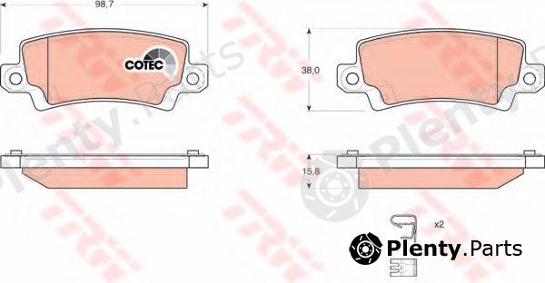  TRW part GDB3289 Brake Pad Set, disc brake