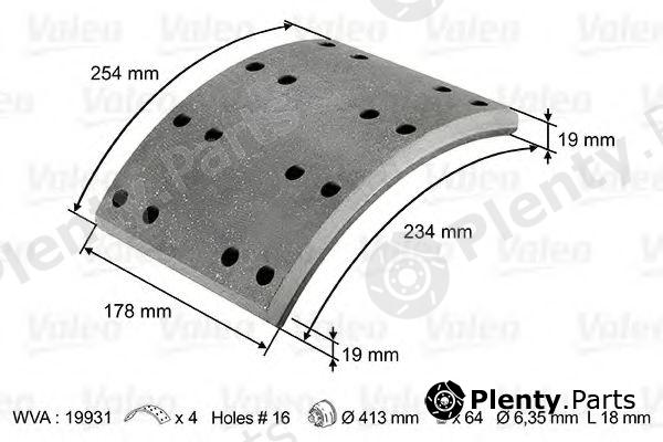  VALEO part 124027 Brake Lining Kit, drum brake