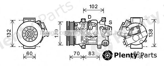  AVA QUALITY COOLING part TOAK627 Compressor, air conditioning