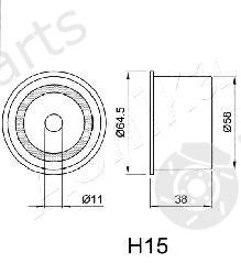  ASHIKA part 45-0H-015 (450H015) Tensioner, timing belt