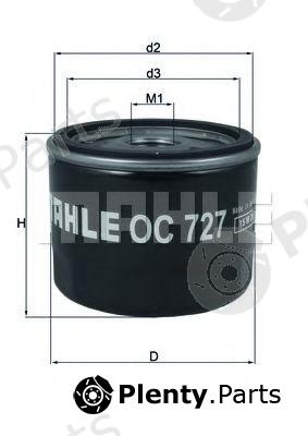  MAHLE ORIGINAL part OC727 Oil Filter