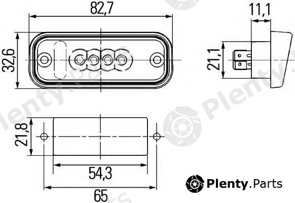  HELLA part 2KA010278-311 (2KA010278311) Licence Plate Light
