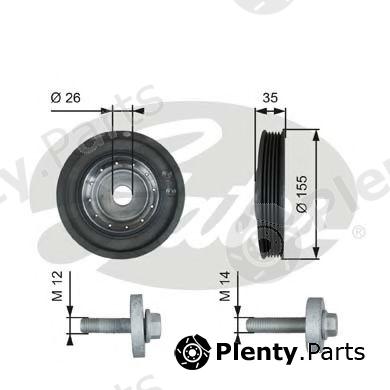  GATES part TVD1007A Belt Pulley, crankshaft