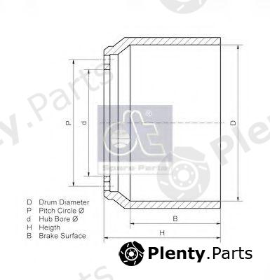  DT part 1.18711 (118711) Brake Drum