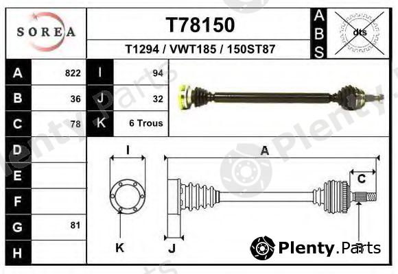  EAI part T78150 Drive Shaft