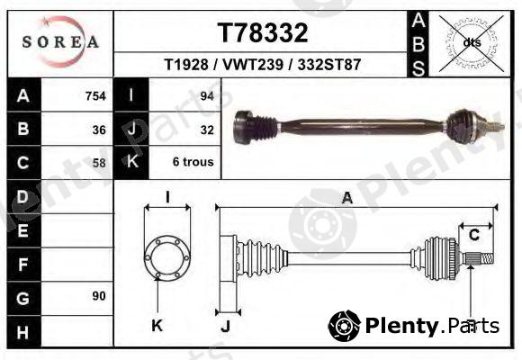  EAI part T78332 Drive Shaft