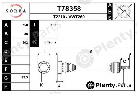  EAI part T78358 Drive Shaft