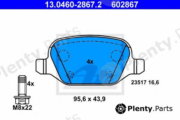  ATE part 13.0460-2867.2 (13046028672) Brake Pad Set, disc brake