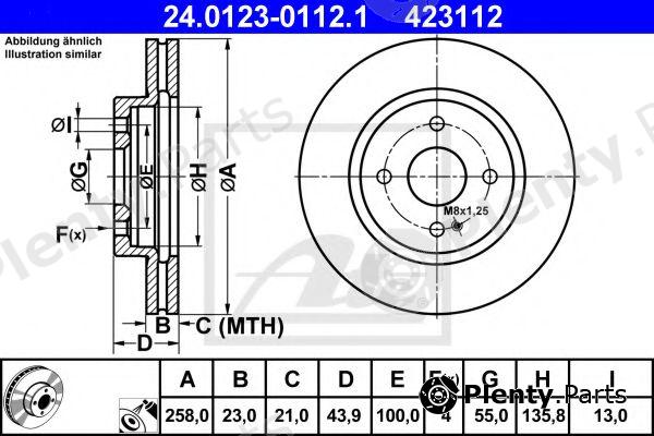  ATE part 24.0123-0112.1 (24012301121) Brake Disc