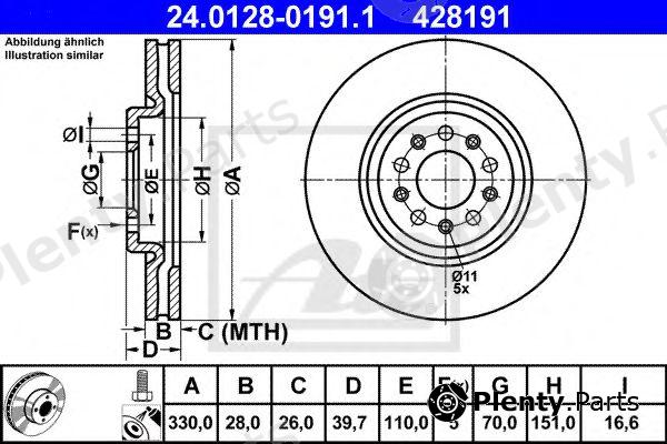  ATE part 24.0128-0191.1 (24012801911) Brake Disc