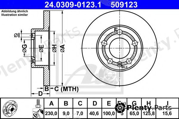  ATE part 24.0309-0123.1 (24030901231) Brake Disc