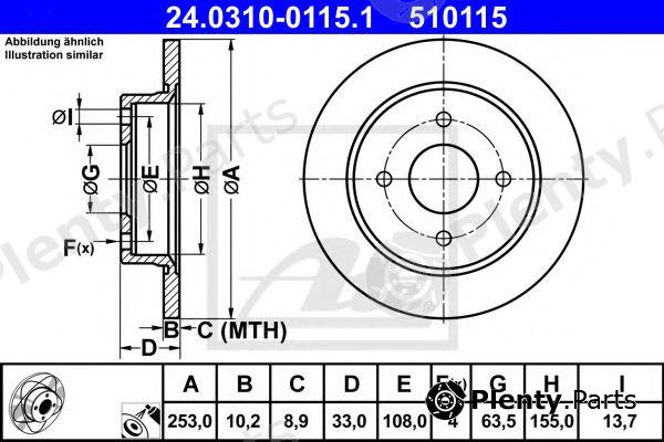  ATE part 24.0310-0115.1 (24031001151) Brake Disc