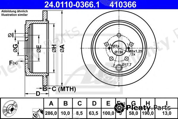  ATE part 24.0110-0366.1 (24011003661) Brake Disc