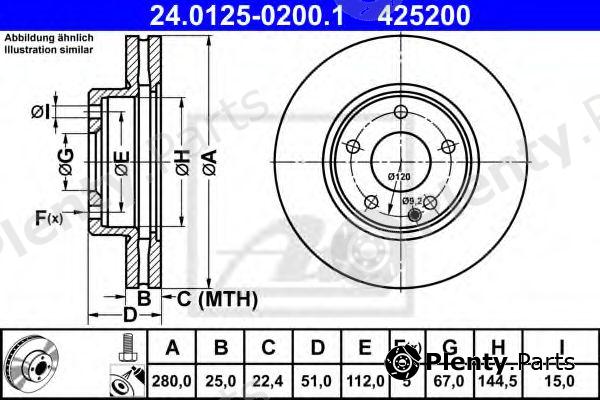  ATE part 24-0125-0200-1 (24012502001) Brake Disc