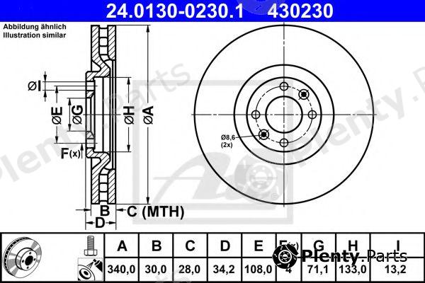  ATE part 24.0130-0230.1 (24013002301) Brake Disc