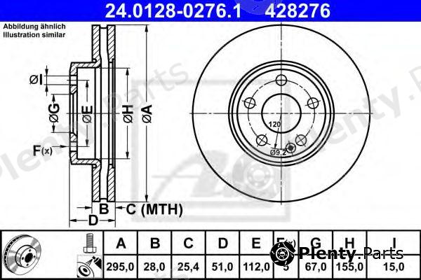  ATE part 24.0128-0276.1 (24012802761) Brake Disc