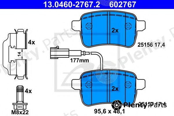  ATE part 13.0460-2767.2 (13046027672) Brake Pad Set, disc brake