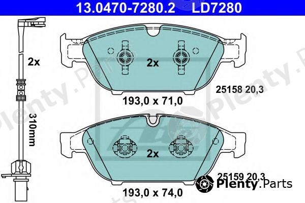  ATE part 13.0470-7280.2 (13047072802) Brake Pad Set, disc brake